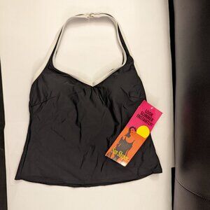Black and White Swimming Halter Top  -  NWT Size 12